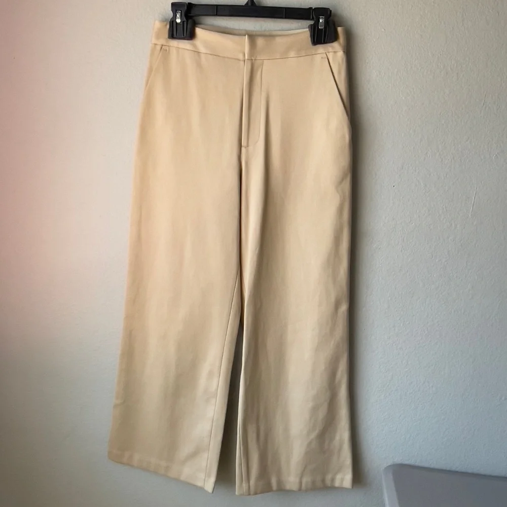 Jenni Kayne 4 Khaki High Waist Wide Leg Trouser Pant NWT Neutral Minimal - Picture 1 of 15